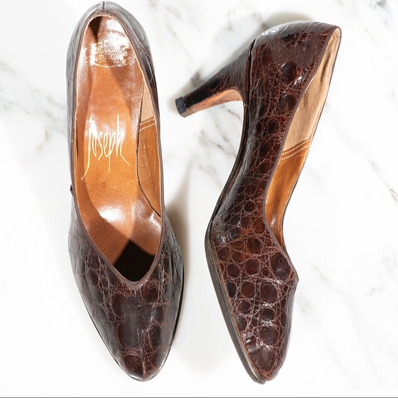 Vintage Joseph Reptile Pointed Toe Heels - Picture 5 of 11